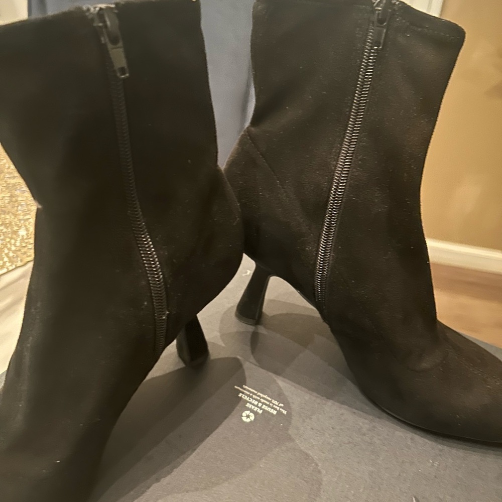 Black Faux Suede  Booties